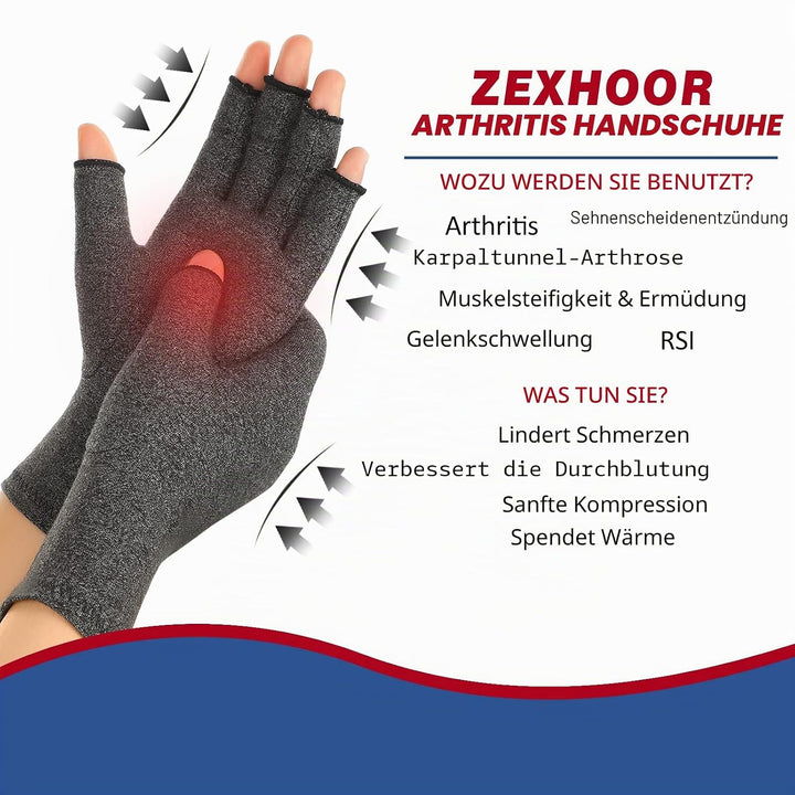 2 Paar Arthritis Kompressionshandschuhe für Damen und Herren, Karpaltunnelschmerzlinderung, fingerlo