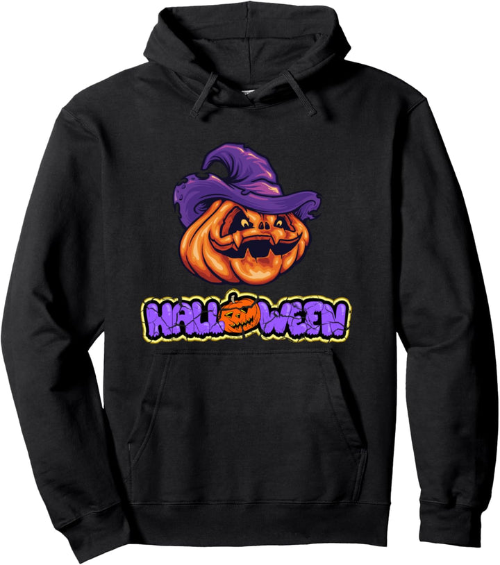 Beängstigender Halloween-Orangenkürbis Pullover Hoodie