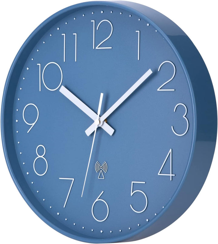 NESIFEE 30 cm, Moderne Funkuhr, funkgesteuerte Wanduhr, leise, kein Ticken, gut lesbar, batteriebetr