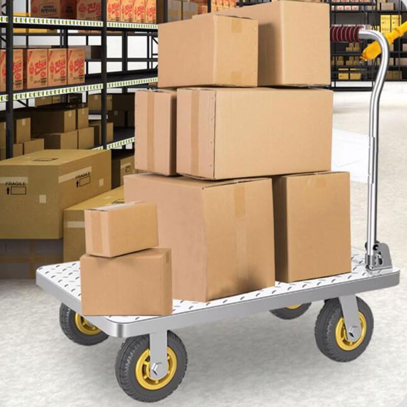 Klappbarer Plattformwagen,Push Cart mit 360°Drehrädern,Garage Lager bewegliches Plattform-Handwagen,
