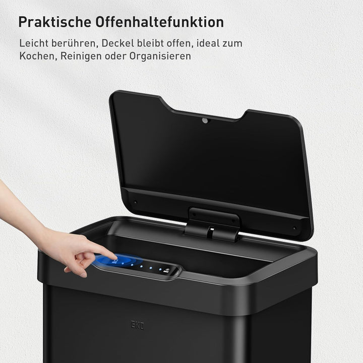 EKO Mirage-T 50L Mülleimer mit Sensor, Edelstahl Automatischer Abfalleimer für die Küche, rechteckig