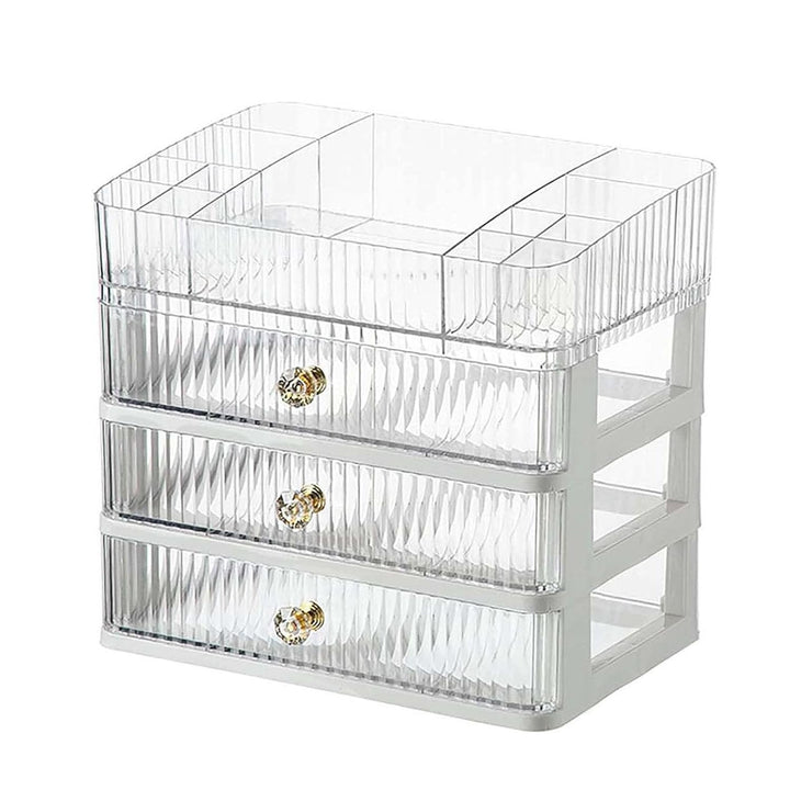 Make-up-Organizer mit 3 Schubladen – Stapelbarer Acryl Kosmetik-Organizer mit herausnehmbarem Tablet