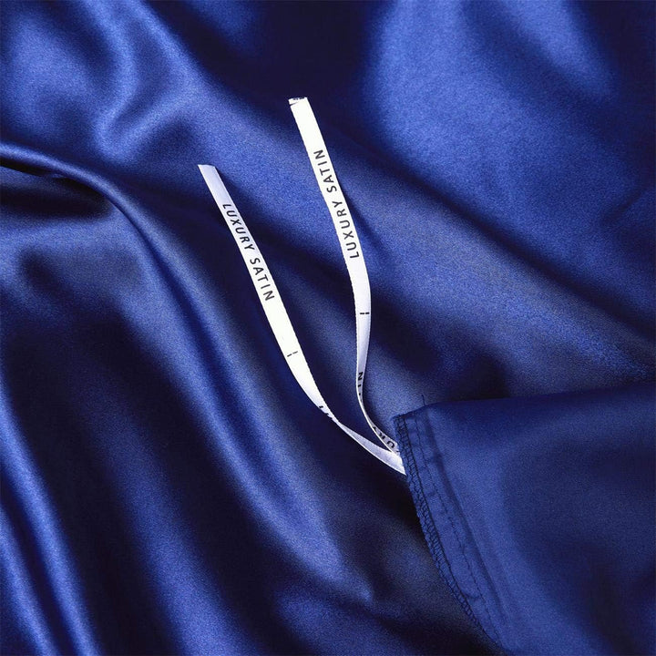 Damier Bettwäsche 135x200 Blau Dunkelblau Satin Bettbezug Set Deckenbezug Hochwertiges Deluxe Satin