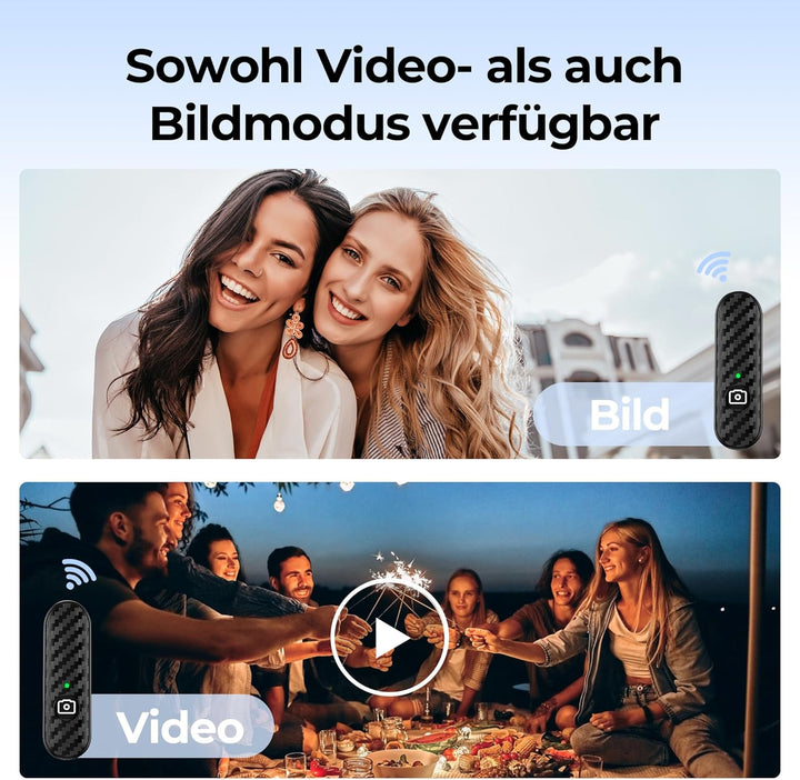 ATUMTEK Bluetooth-Fernauslöser, Design in Carbonfaser, Wiederaufladbare Kamera-Fernbedienung für iOS