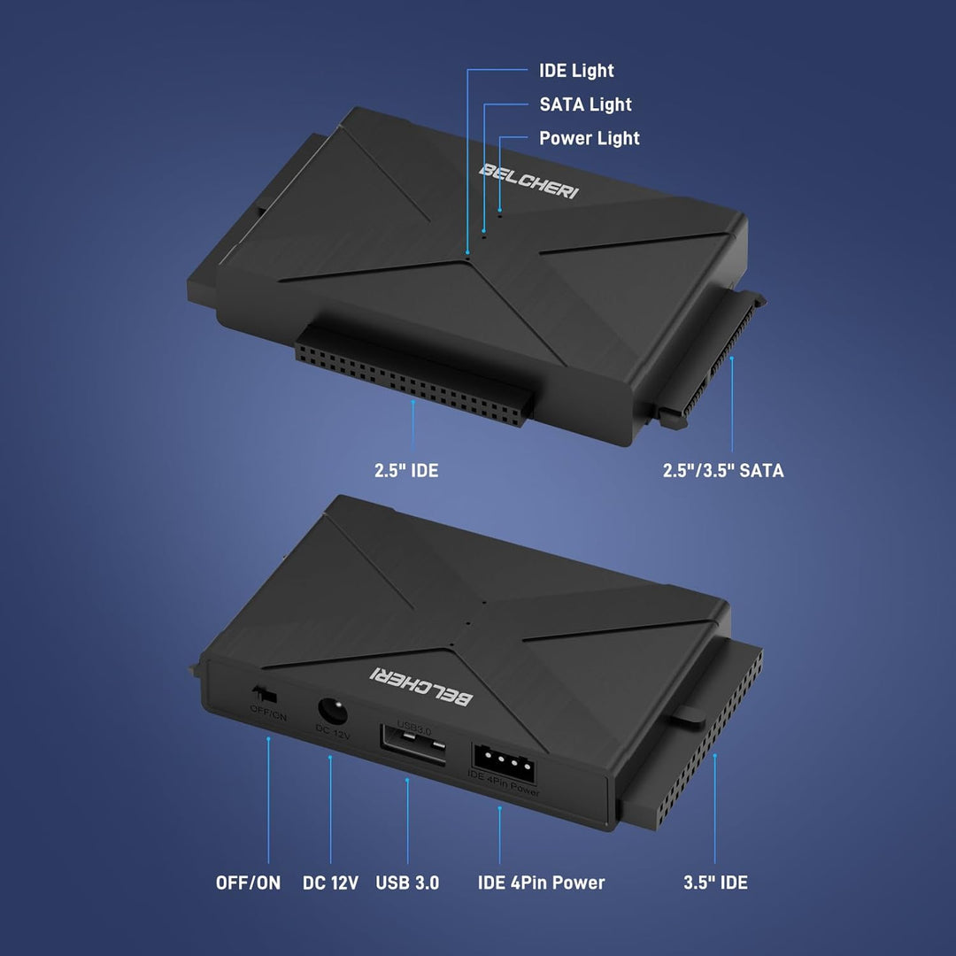 USB 3.0 auf IDE- und SATA-Adapter, externer Festplattenadapter für universelle 2,5 oder 3,5 Zoll SAT