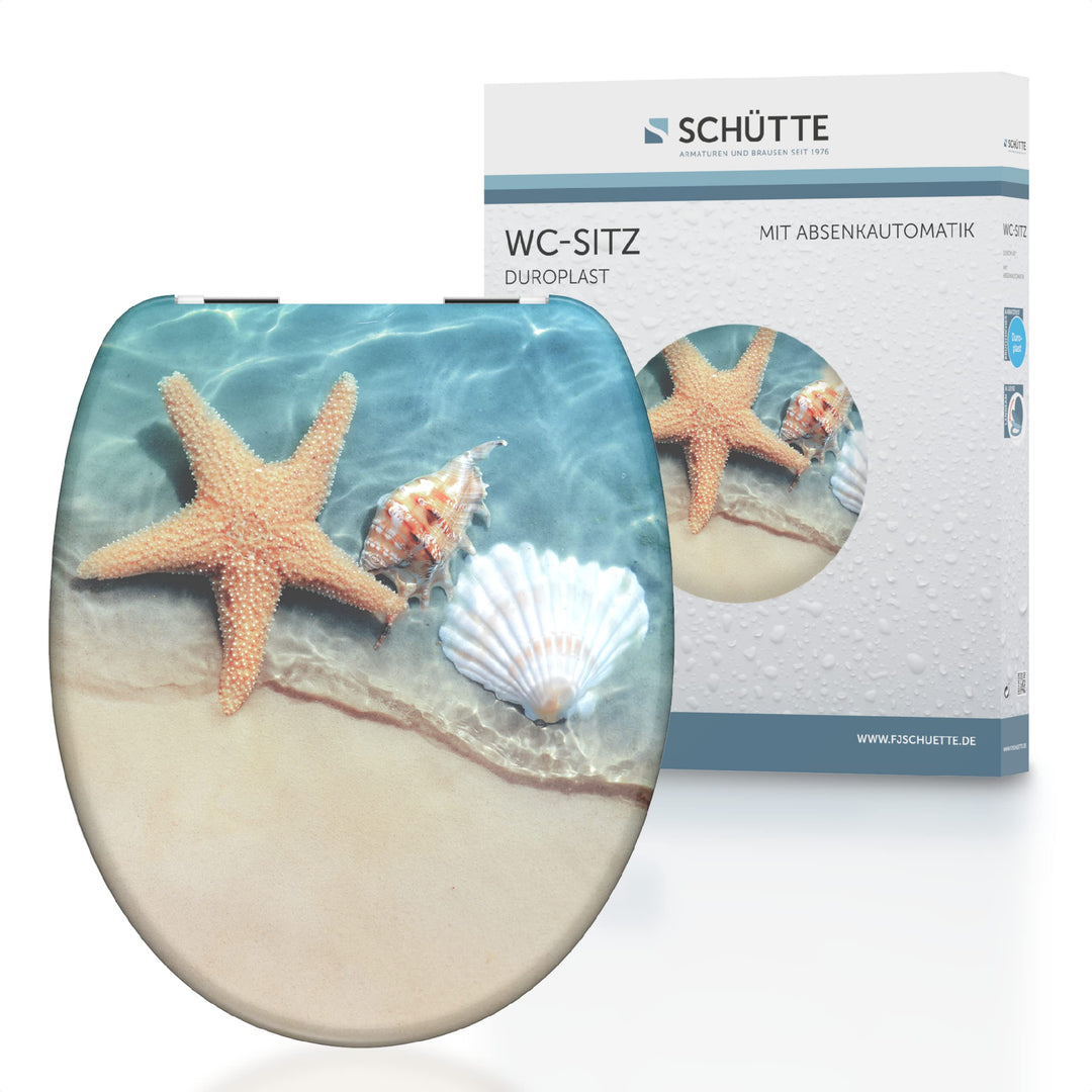 Schütte WC-Sitz BEACH mit Absenkautomatik, Toilettendeckel passend für alle handelsüblichen WC-Becke