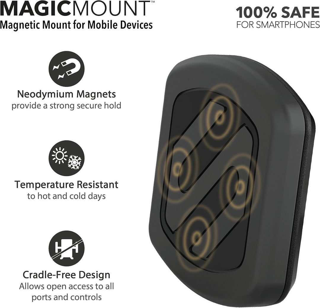 Scosche Magic Mount Kompakte Mobilgerät-Halterung für Armaturenbrett/Fenster, magnetisch Telefon-Hal