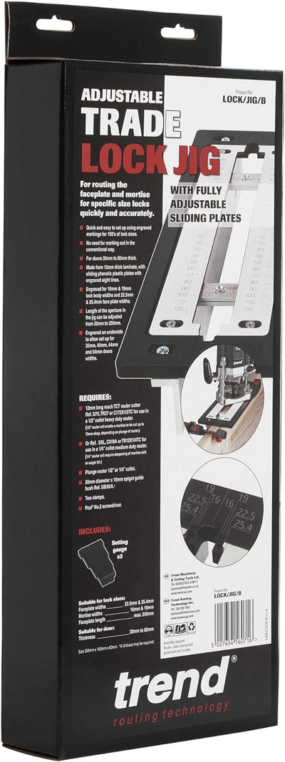 Trend Lock Jig für Einsteckschlösser und Riegel, für Stulpschilder von 30 - 250 mm Länge, LOCK/JIG/B