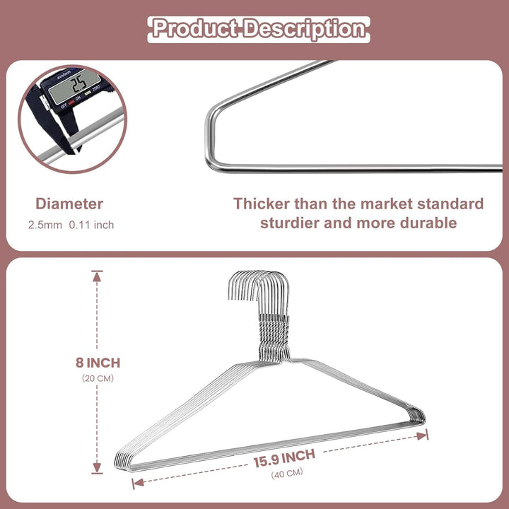 Jiang&amp;Rong 100 Stück Kleiderbügel aus Metalldraht, Platzsparend