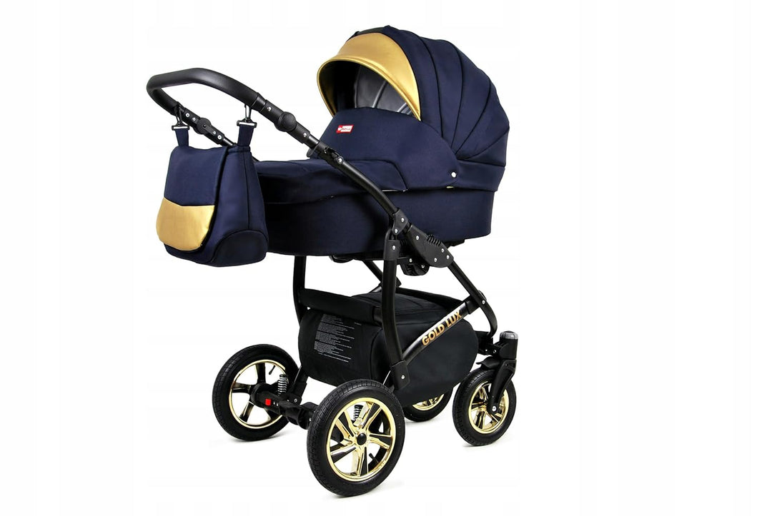 BabyLux® Kinderwagen Set 4 in 1 - Gold Lux - incl. Babywanne, Buggy Sportsitz, Auto-Babyschale, ISOF