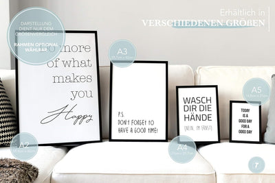 Papierschmiede® Bilder Home XXL Kunstdruck A1 (59,4x84,1 cm) Spruch Poster Zuhause Schrift Bild Wand