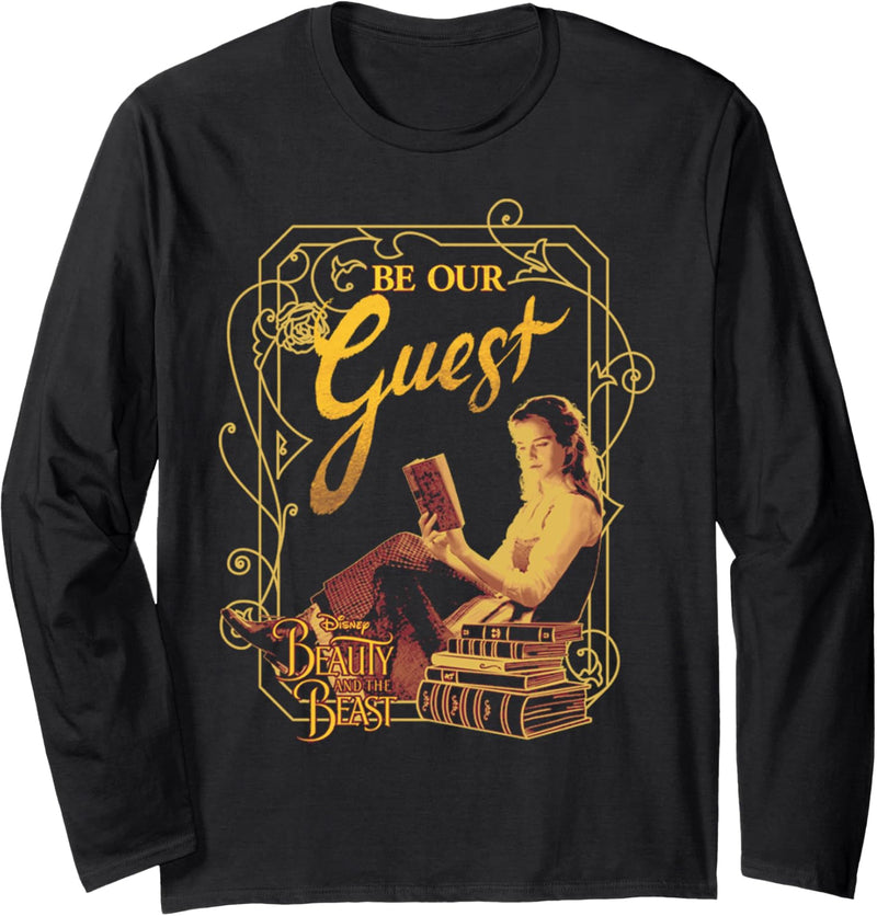 Disney Beauty And The Beast Belle Be Our Guest Portrait Langarmshirt