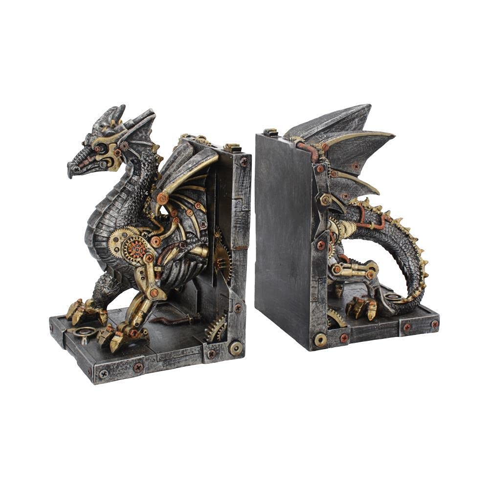 Nemesis Now Dracus Machina Buchstützen, 27 cm, Bronze