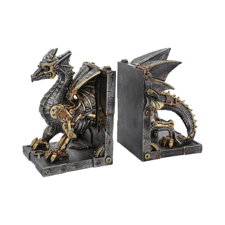 Nemesis Now Dracus Machina Buchstützen, 27 cm, Bronze