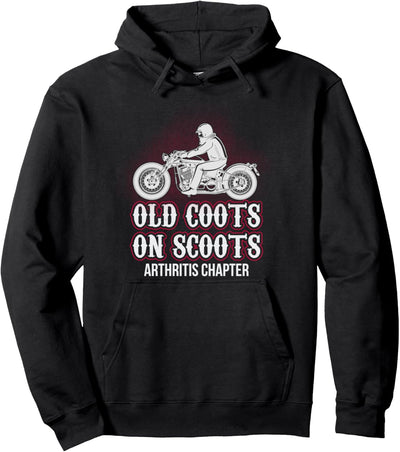 Old Coots On Scoots Funny Biker Gift Men Motorcycle Dad Pullover Hoodie