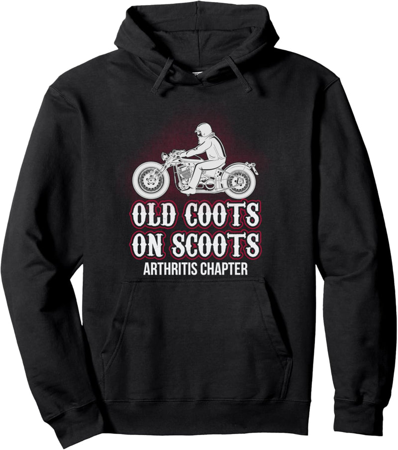 Old Coots On Scoots Funny Biker Gift Men Motorcycle Dad Pullover Hoodie