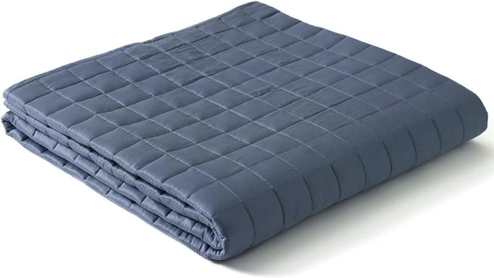 YNM Kühlende gewichtete Decke, Viskose aus Bambus mit hochwertigen Glasperlen (Blaugrau, 122 cm x 18