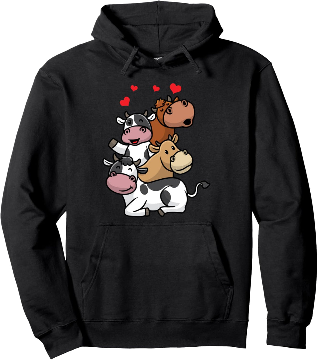 Kuh Rinder Landwirt Kuhzüchter Kuhzucht Landwirtin Pullover Hoodie