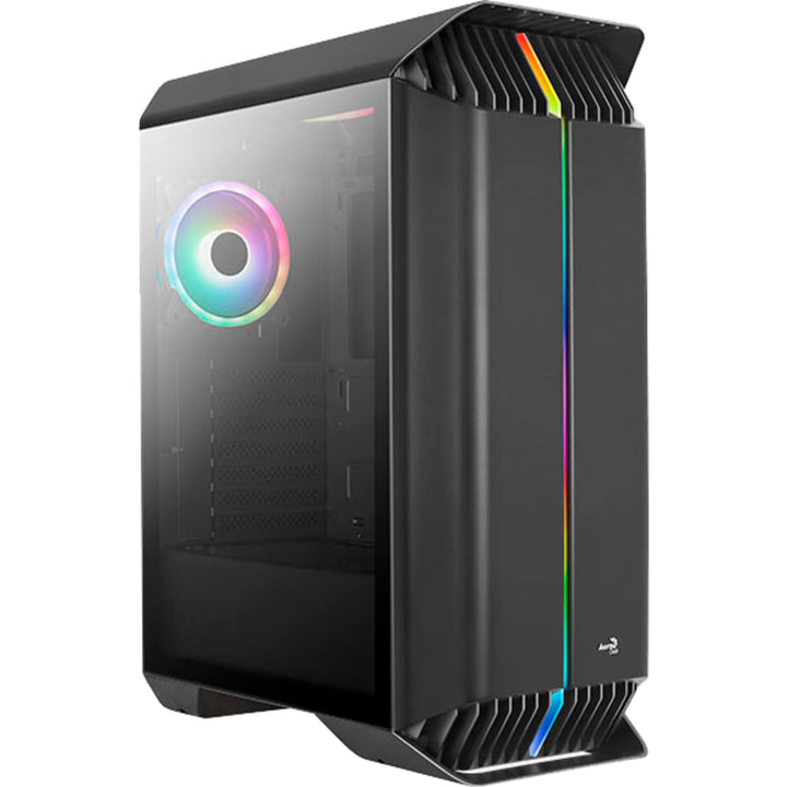 Aerocool Gladiator Duo, ARGB ATX Mid Tower Case, 3 x Duo 12 ARGB Fans, Tempered Glass Side Panel, Bl