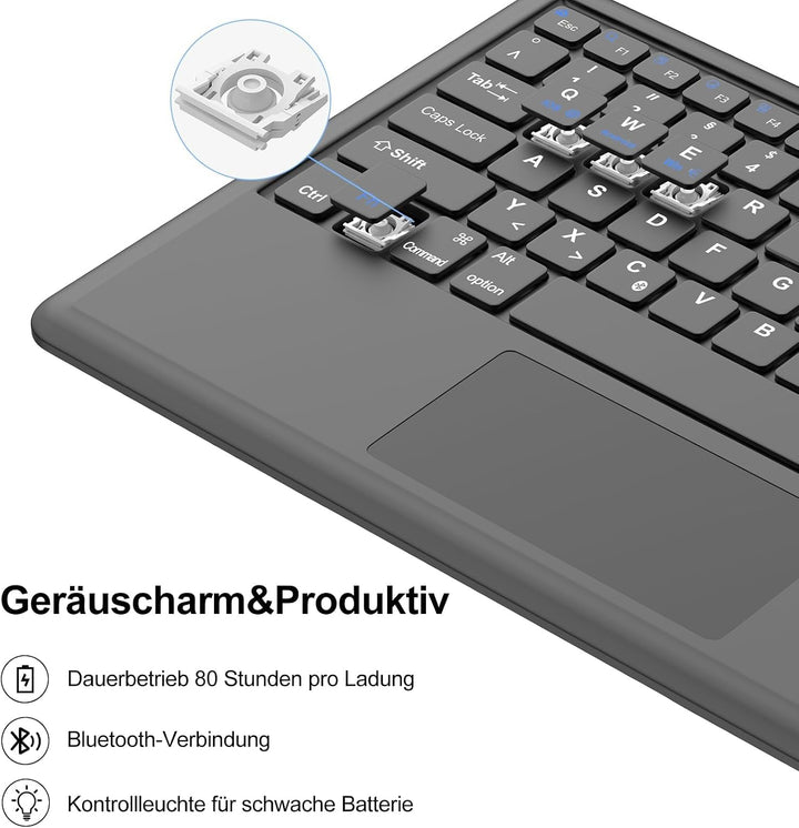 IVEOPPE Hülle Tastatur für iPad Air 13" M4 2026 Con Touchpad, 7-Farbige Beleuchtung, Deutsches QWERT