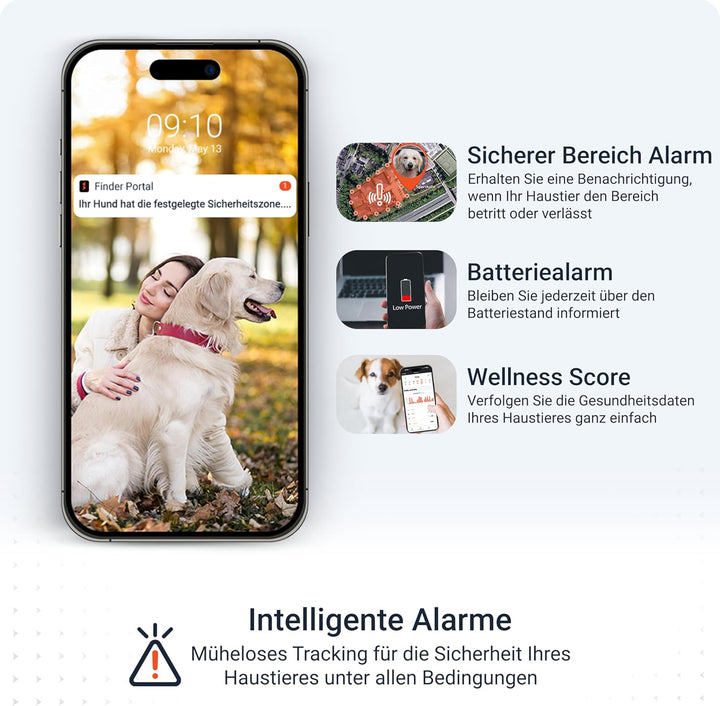PAJ GPS Tracker für Hunde - 4G - Weglaufalarme + weltweite Live-Ortung - bis zu 10 Tage Akkusparmodu