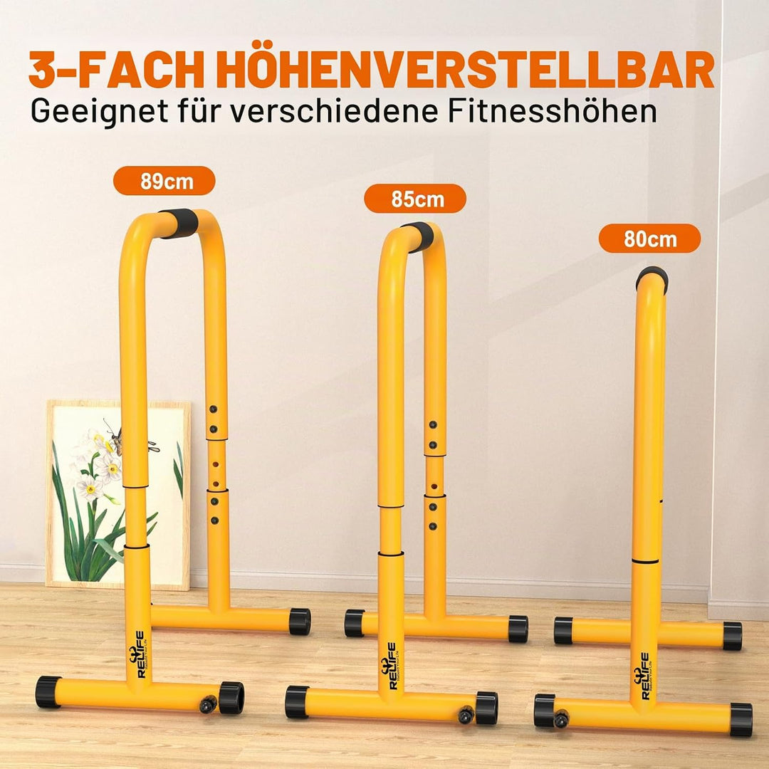 RELIFE REBUILD YOUR LIFE Dip Station Dip Bar Barren Parallettes Push Up Dip-Ständer Einstellbar Eins