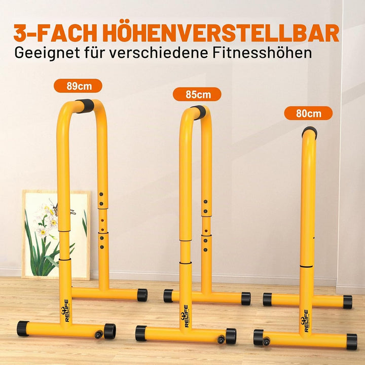 RELIFE REBUILD YOUR LIFE Dip Station Dip Bar Barren Parallettes Push Up Dip-Ständer Einstellbar Eins