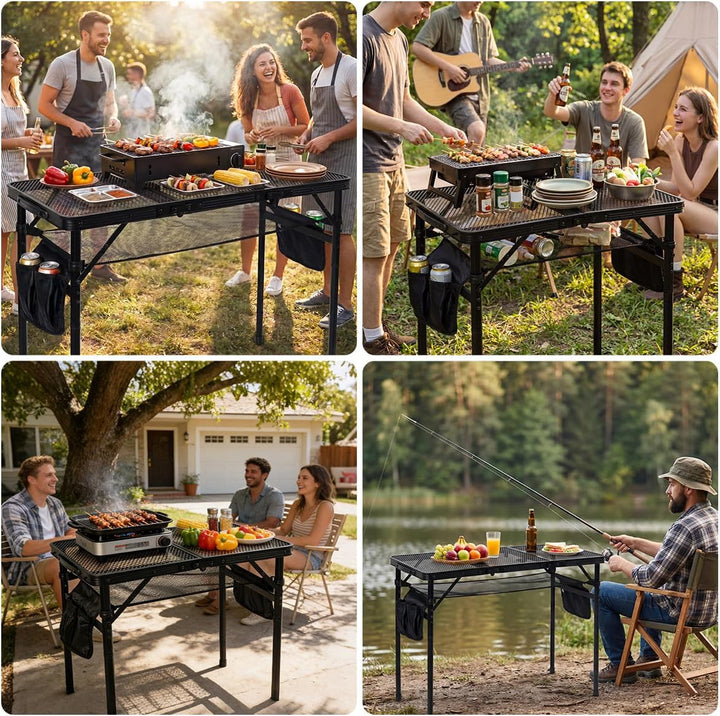 Campingtisch Klappbar Klapptisch Tragbarer Picknicktisch Leicht Beistelltisch Camping Folding Table