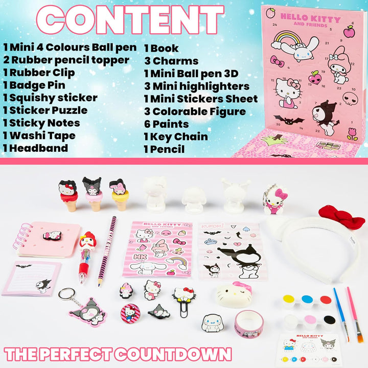 Get Trend Hello Kitty Sanrio Adventskalender 2025 Kinder Weihnachtskalender mit 24 Türchen &amp; Geschen