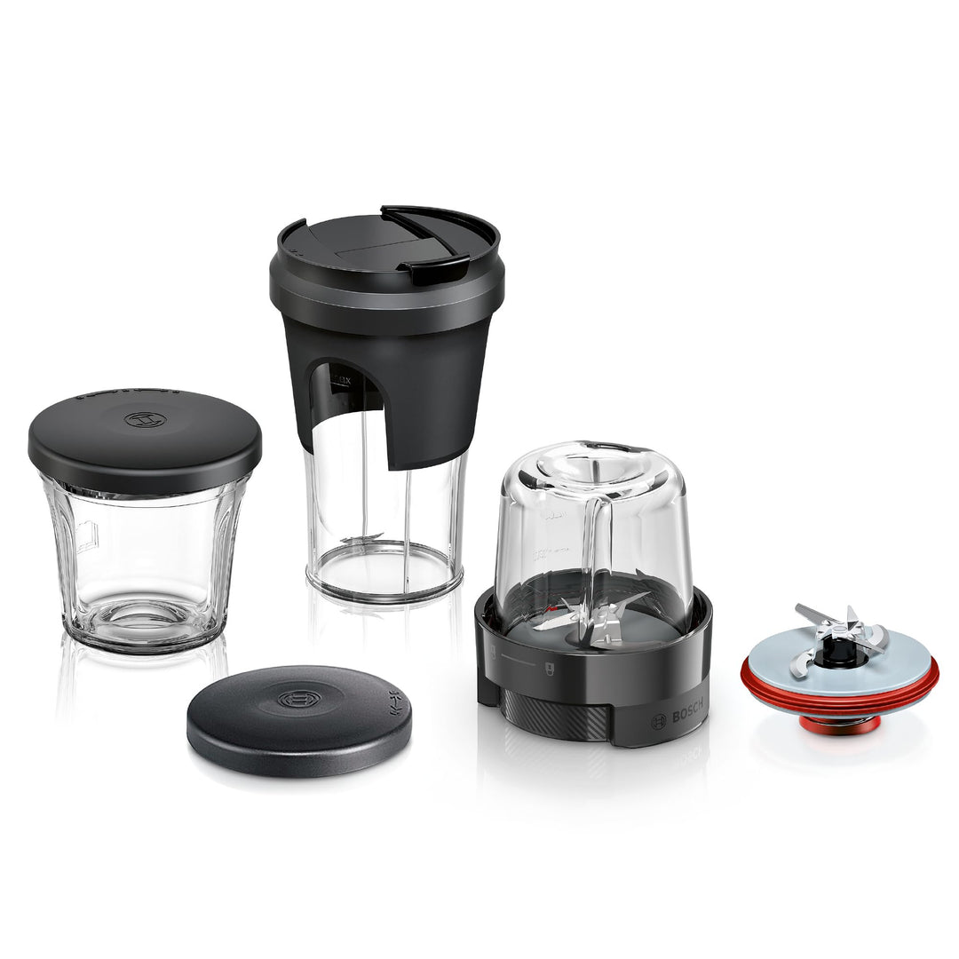 Bosch Multi-Zerkleinerer-Set MUZS68TM, 5-in-1, Mixen, Mahlen, Hacken, Aufbewahren, ToGo-Becher, Zube