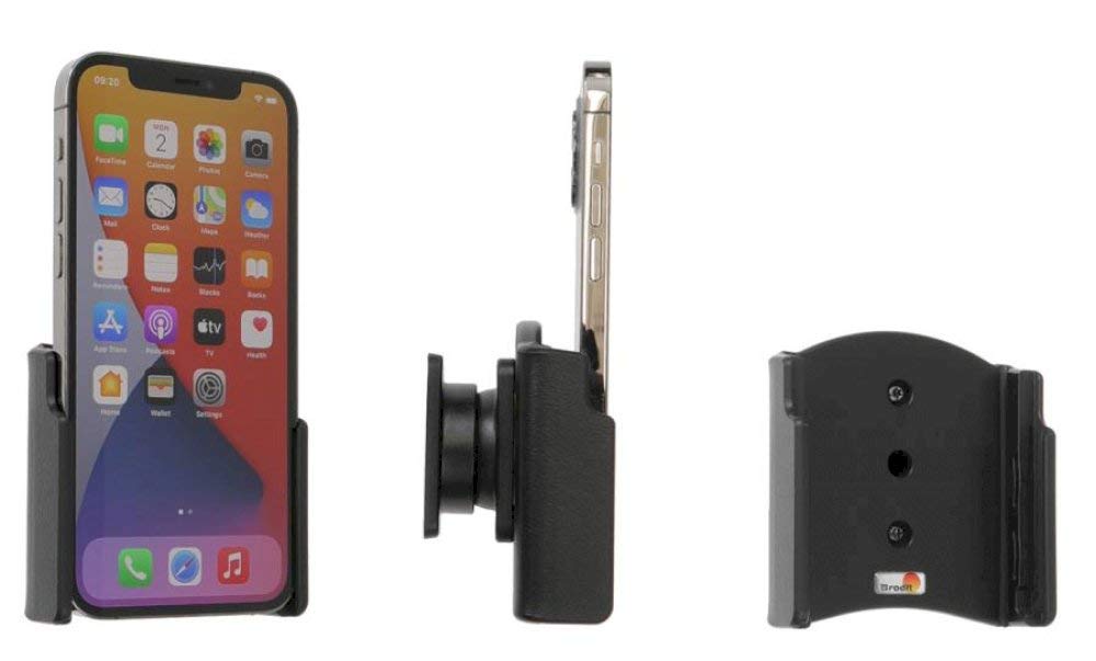 Brodit Gerätehalter 711235 | Made IN Sweden | für Smartphones - Apple iPhone 12, iPhone 12 Pro, schw
