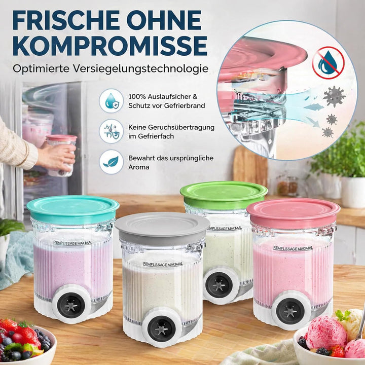 4 Stück Behälter für Ninja Swirl by Creami, Eiscremebecher und Deckel Kompatibel mit Ninja Creamy NC