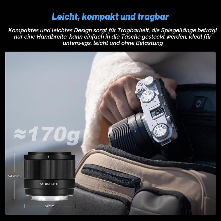 VILTROX 25mm F1.7 Air Z Pocket Portability Lens AF F/1.7 Z-Mount Portable Shot für Nikon Einsteigero