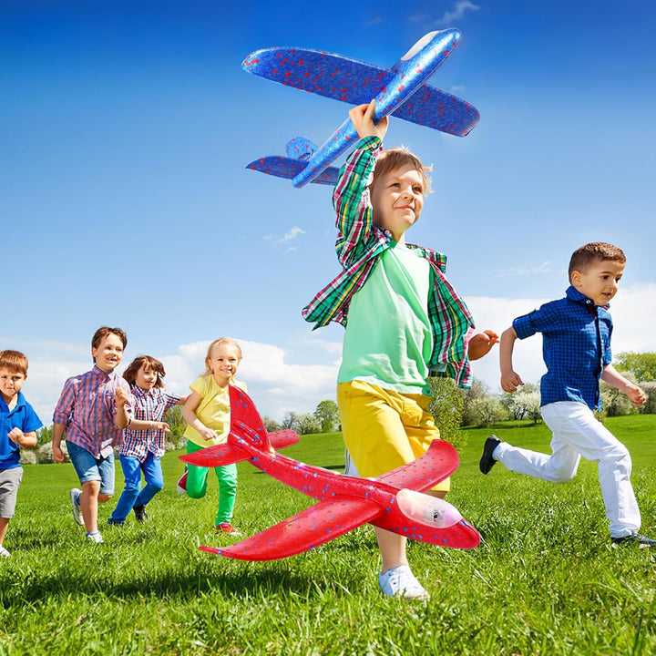 NUOBESTY Grosses Wurfschaumflugzeug Led-Licht Flugzeugspielzeug Segelflugzeug Flugzeugmodell Outdoor