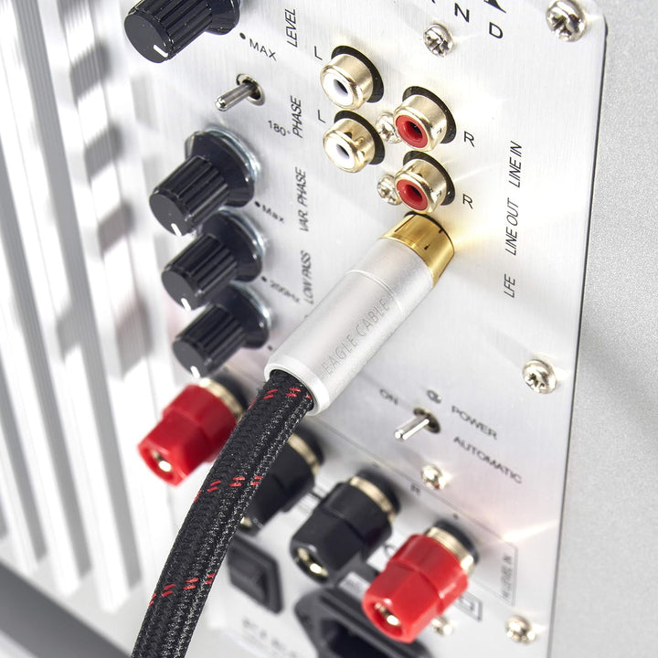 Eagle Cable by INAKUSTIK – 10070202 – High End Deluxe Subwoofer-Kabel 1 x RCA -> 1 x RCA | 3,0m | Ma