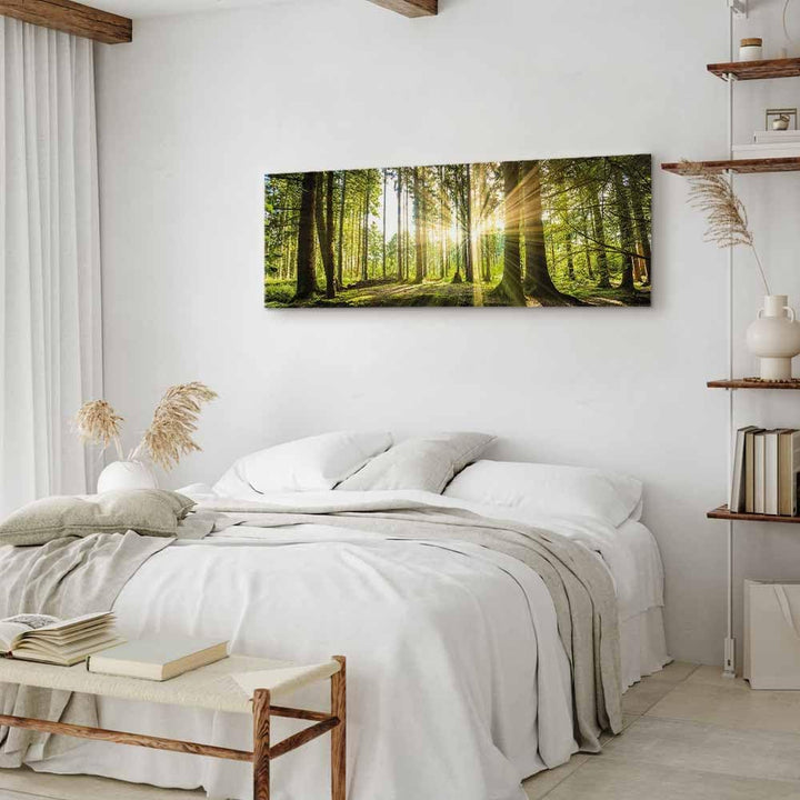murando - Bilder Wald 150x50 cm Vlies Leinwandbild 1 tlg Kunstdruck modern Wandbilder XXL Wanddekora