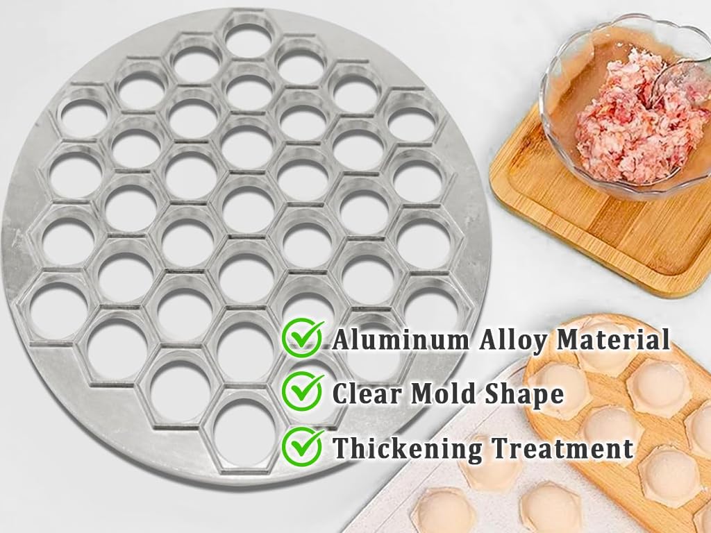 2 Stück Pelmeni Form, Pelmeni Maker mit 37 Löcher, Dumplings Ravioli Mold, Handgefertigter Teigtasch
