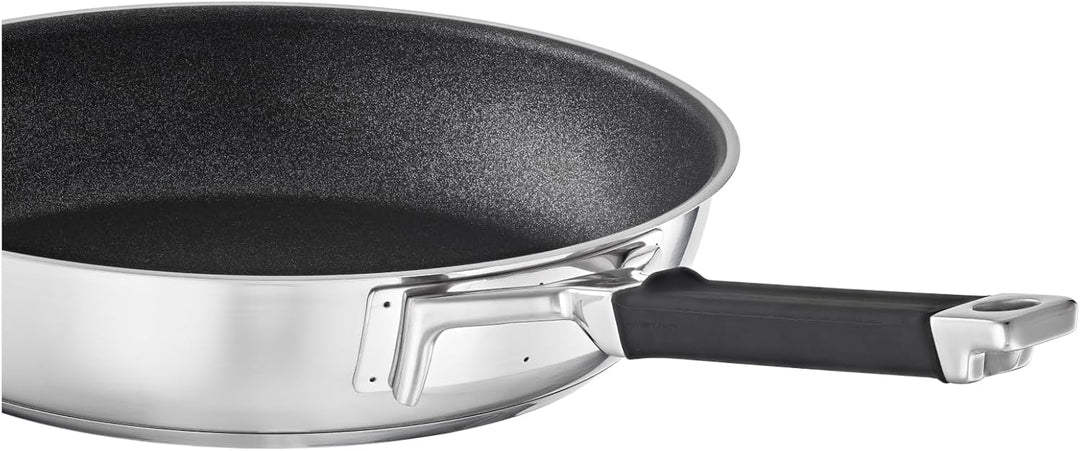 RÖSLE SILENCE PRO Bratpfanne, Pfanne mit kratzfester Premium-Antihaftversiegelung ProResist, Silikon
