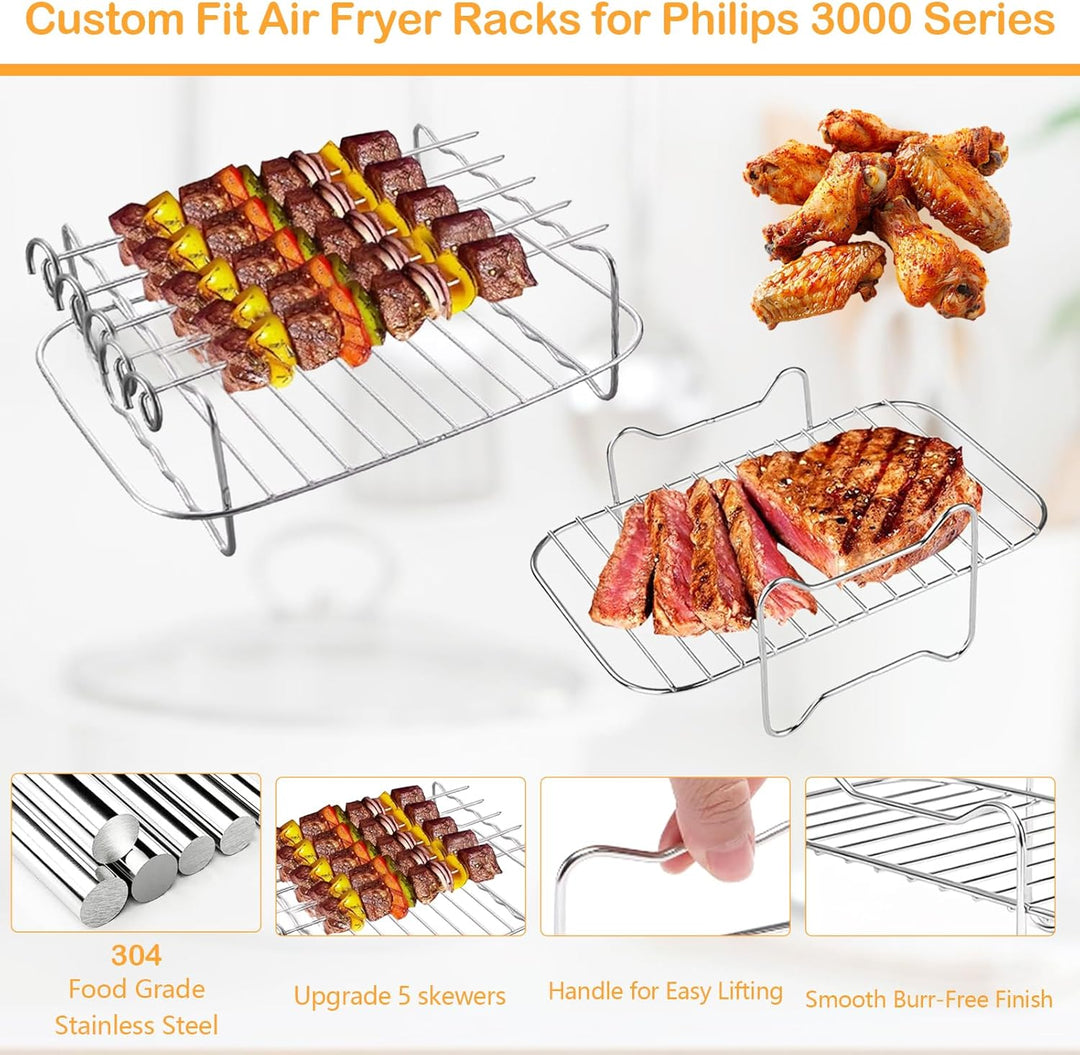 Airfryer Zubehör für Philips Dual Basket Airfryer 3000 Serie NA350, Heissluftfritteuse Zubehör inklu