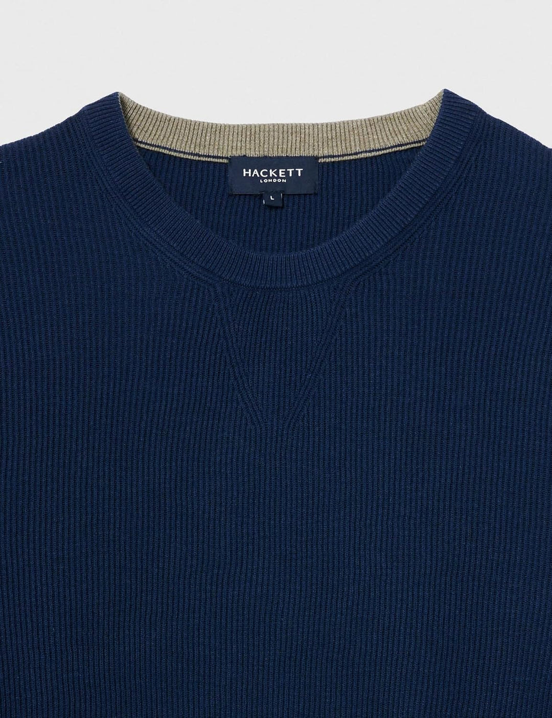Hackett London Herren Rib Knit Crew Pullover S Blau (Marineblau), S Blau (Marineblau)