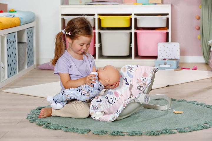 BABY born Babyschale für Puppen der Grösse 36 cm & 43 cm - Mit Blumenmotiv, schwenkbaren Tragegriff