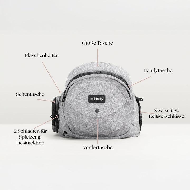 Tushbaby Ergonomische Multi-Position Babytrage Hüftsitz mit Sicherheitszertifikat, Einstellbar, Masc