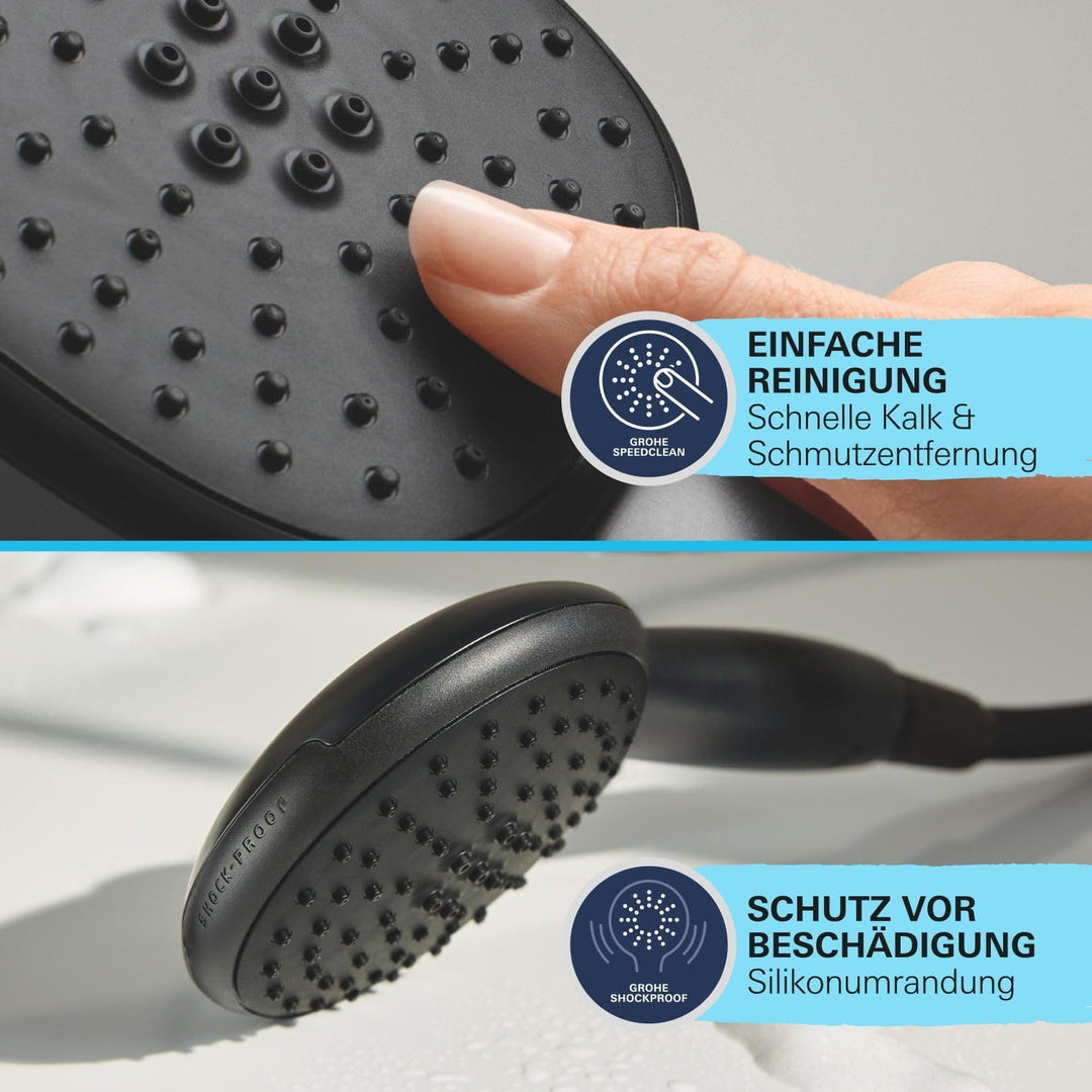 GROHE Vitalio 250, Duschset ohne Armatur, wassersparend, 8l pro Min (Regendusche für vorhandene Dusc