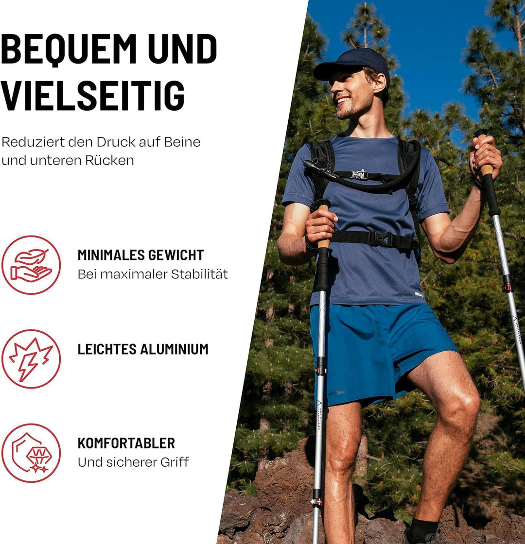 ATACAMA Nordic Walking Stöcke Damen und Herren Wanderstöcke Faltbar &amp; Wanderstöcke Teleskop aus Carb