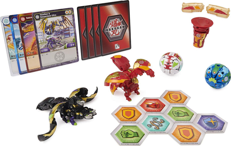 BAKUGAN Baku-Gear Pack mit 4 Armored Alliance (2 Ultra und 2 Basic Balls) und 1 Set Baku-Gear inkl.