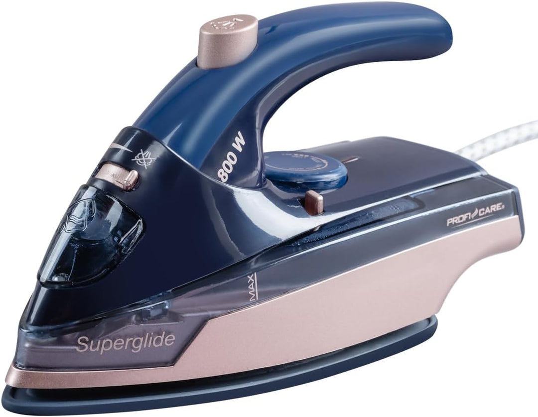 ProfiCare® Reisebügeleisen | Mini Bügeleisen mit klappbarem Griff | 800W | Keramiksohle | 40ml Wasse