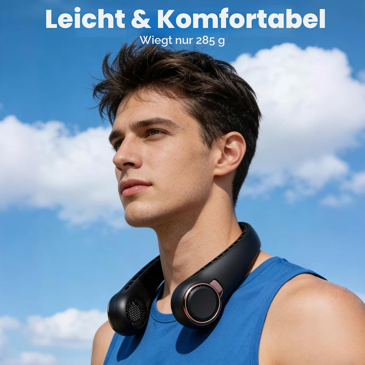 ACELIFE Tragbarer Hals Ventilator Leise mit 6000 mAh Ultraleichter Blattloser Halsventilator mit LED