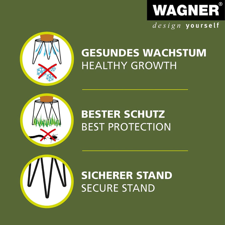 WAGNER Pflanzenständer - HAIRPIN STYLE - Ø 34 x 20 cm, für Aussenbereich + Innenbereich, Blumenständ