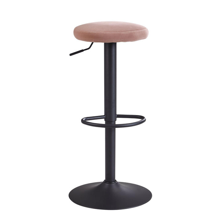FineBuy Barhocker Samt Hocker ohne Lehne 58-79 cm | Küchenhocker Stoff/Metall 100kg | Design Barstuh