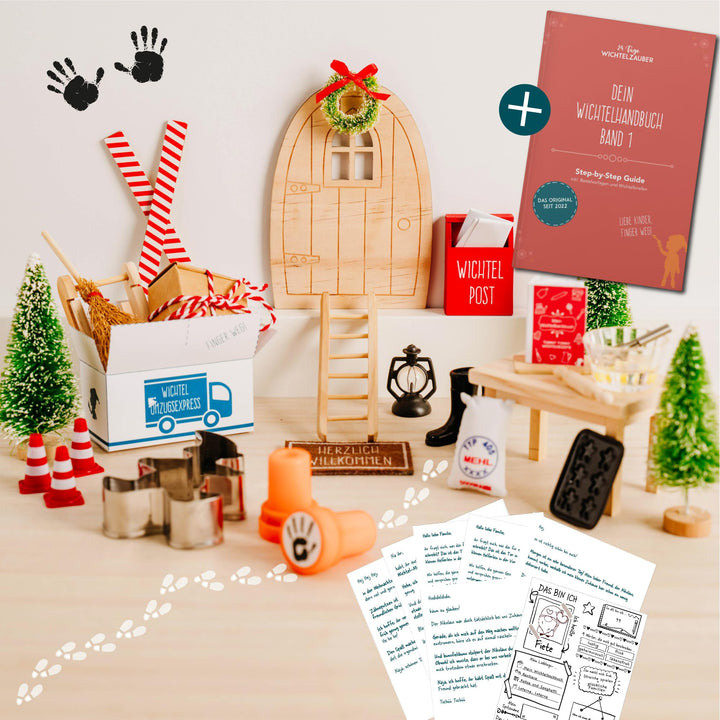 Wichteltür Set mit digitalem Handbuch als rundum sorglos Paket: Wichtelstreiche, Wichtelbriefe, Wich
